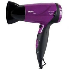 Фен BBK BHD1603i, 1600Вт, черный и фиолетовый черный